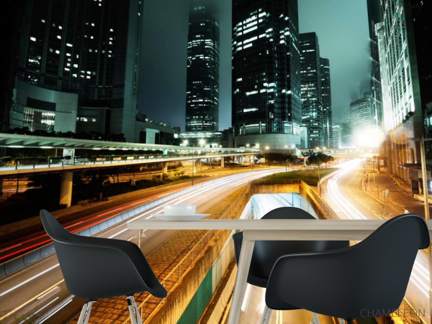 Фотошпалери Світла дорога вночі - 1