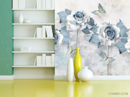 Фотошпалери 3D Блакитні троянди - 3