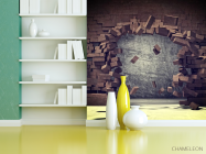 Фотошпалери Розбита коричнева цегляна стіна - 3