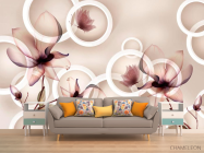 Фотообои 3d коричневые цветы - 1