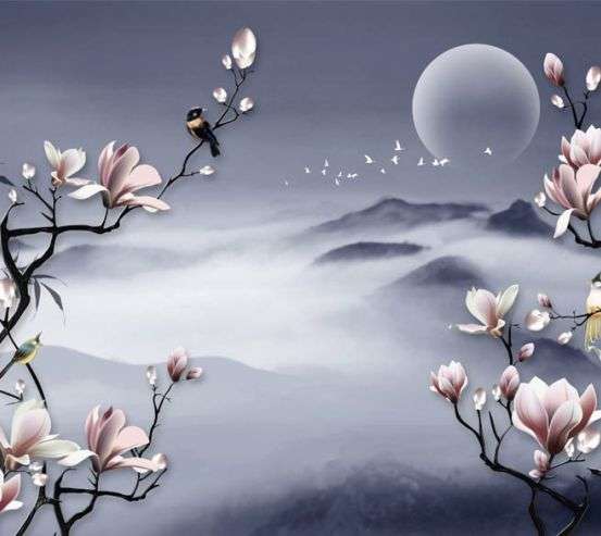 Фотошпалери магнолії в східному стилі Фотошпалери магнолії в східному стилі 29574