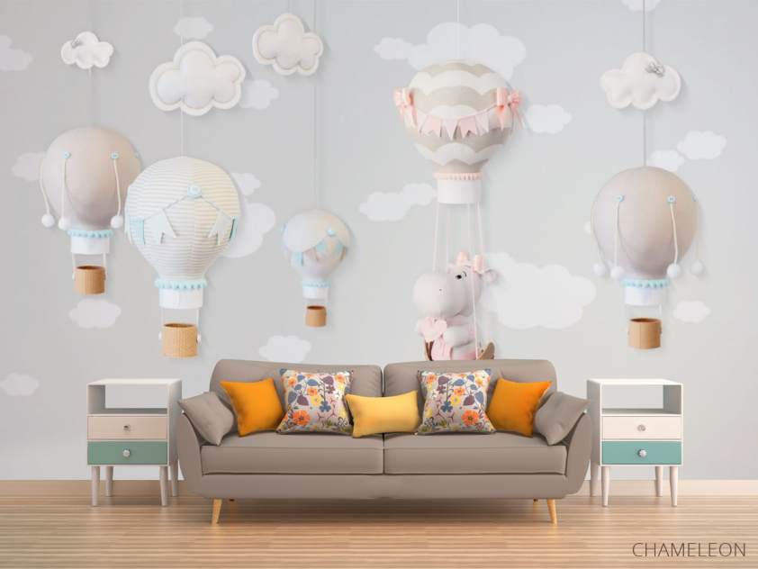 Фотообои воздушные шары с животными - 1