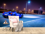 Фотообои синий автомобиль - 4