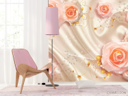 Фотошпалери Троянди на атласі 3д - 4