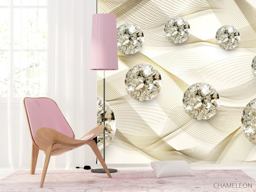 Фотошпалери Дорогоцінні камені на золотому атласі - 4