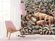 Фотошпалери дерев'яні слони - 4