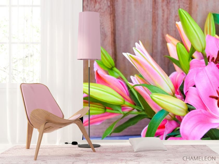 Фотошпалери рожеві лілії - 4