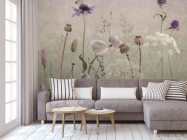Фотообои Полевые дизайнерские цветы розовые - 3
