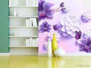 Фиолетовые орхидеи 3Д - 3