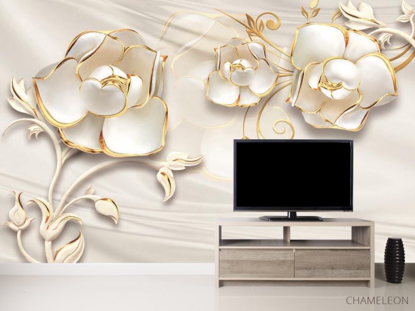 Фотообои Белые цветы 3d - 2