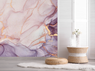 Фотошпалери Фіолетовий Fluid art з золотом - 2