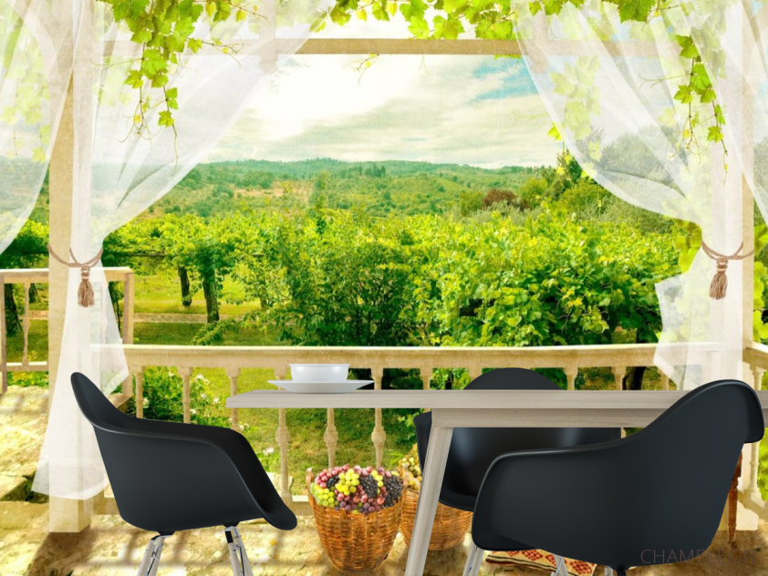 Фотошпалери Вид з вікна на сад - 1