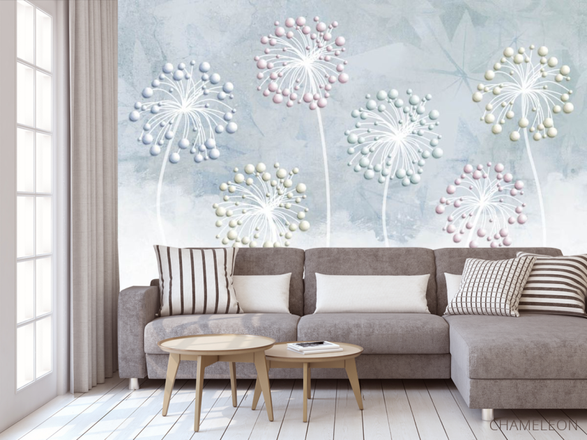 3д фотообои 3д одуванчики - 3