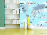 Фотошпалери блакитна карта дитяча українською - 3