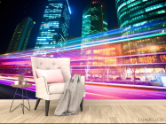 Фотообои Цветомузыка ночного города - 4