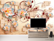 Фотообои 3д цветы и фигуры - 2