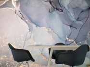 Фотошпалери Сірий Fluid art з золотом - 1