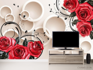 Фотообои современные 3D Стерео цветы - 2