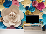 Фотообои разноцветные буажные цветы - 2