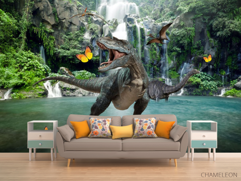 Фотообои Динозавр у водопада - 1