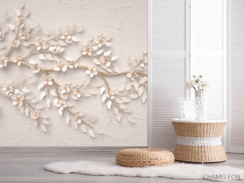 Фотошпалери Керамічна гілка з квітами - 2