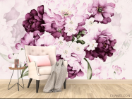 Фотообои Акварельные фиолетовые цветы - 4