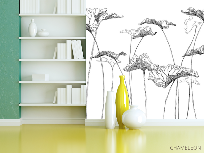 Фотошпалери квіти лінії - 3