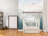 Фотообои Поезд на мосту в детскую - 2