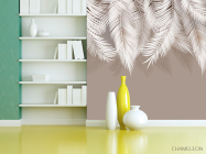 Фотошпалери бежеві листя на стіну - 3