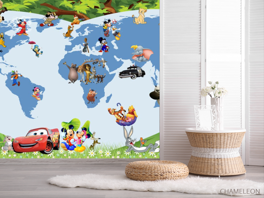 Фотошпалери Карта з діснеївськими героями - 2