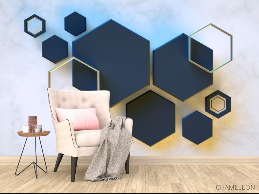 Фотообои Черные шестиугольники - 4