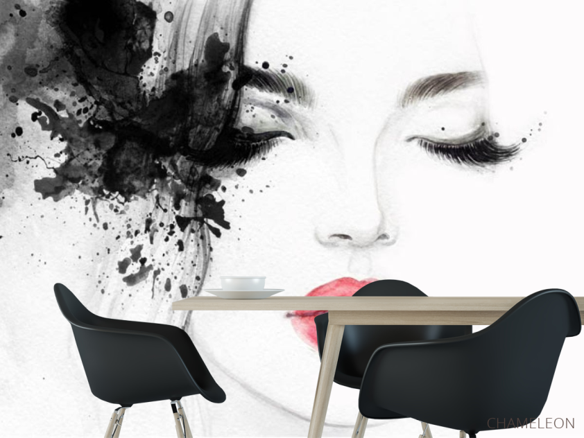 Фотошпалери дівчина аквареллю - 1