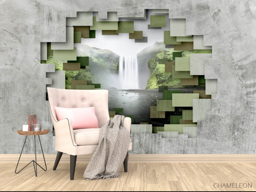 Фотообои Стена с видом на водопад - 4