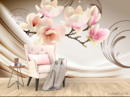 Фотообои Магнолия на атласе - 4