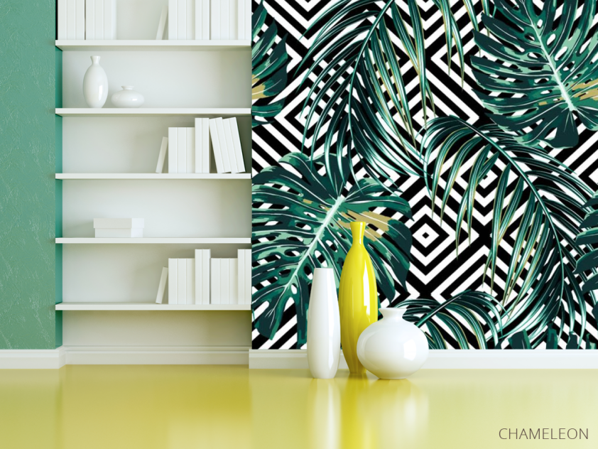 Фотошпалери ромби і листя - 3