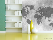 Фотошпалери сіра карта світу - 3