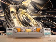 Фотообои Золотая абстракция с еффектом 3д - 1