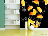 Фотошпалери апельсинкаи на чорному тлі - 3