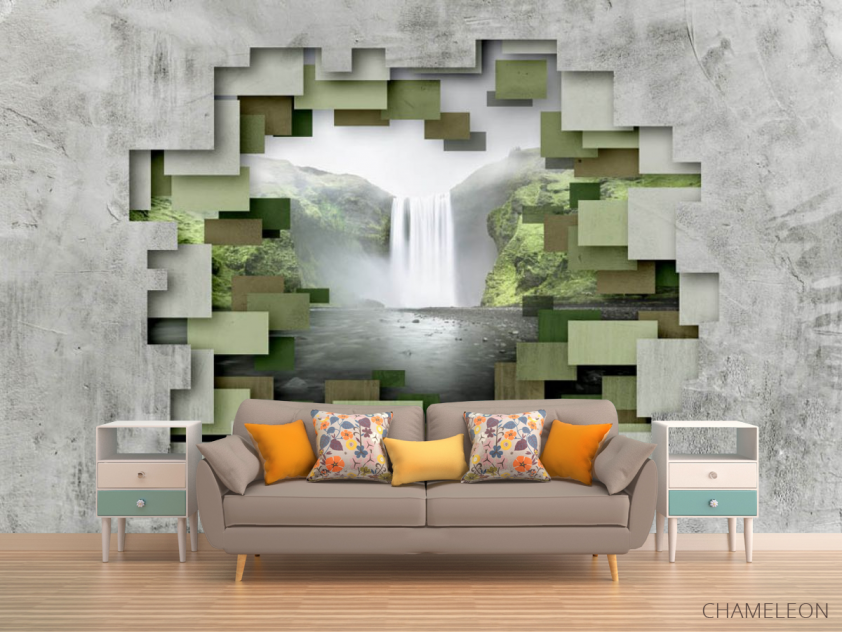 Фотообои Стена с видом на водопад - 1