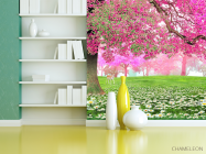 Фотошпалери Рожеве дерево та олень - 3