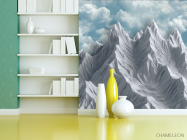 Фотошпалери 3Д гори блакитні з небом - 3