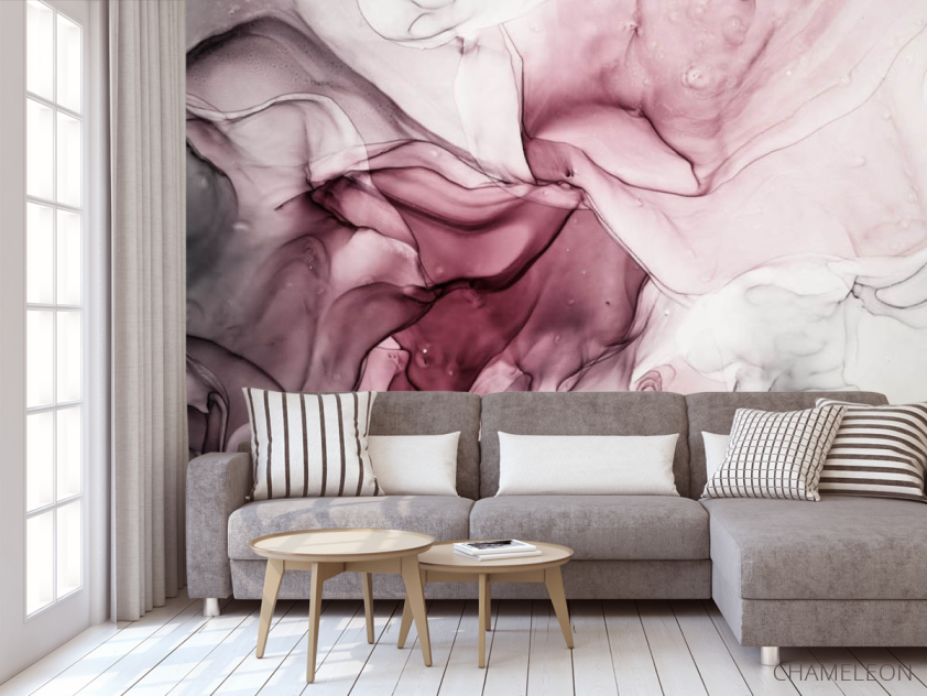 Фотообои Бордовый fluid art - 3