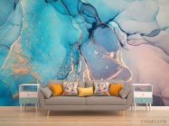 Фотообои Синий яркий fluid art - 1