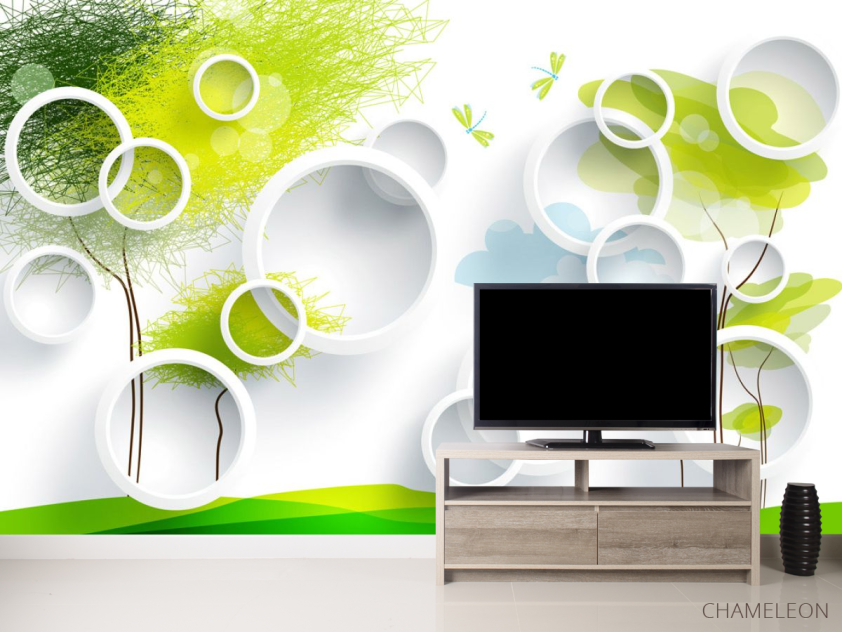 Фотообои  Круги с абстрактными деревтями - 2