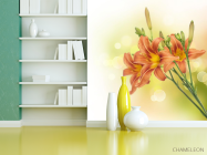 Фотообои красно-желтые лилии - 3