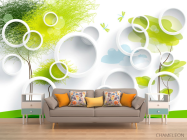 Фотообои  Круги с абстрактными деревтями - 1