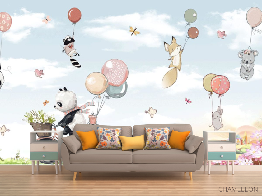 Фотообои Звери и воздушные шарики - 1