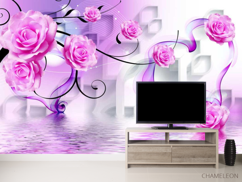 Фотообои 3д розовые розы - 2