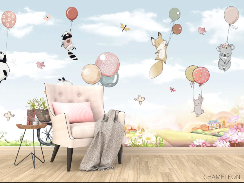 Фотообои Звери и воздушные шарики - 4