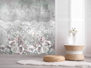 Фотошпалери Квіти на сірому бетоні - 2